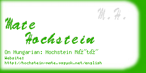 mate hochstein business card